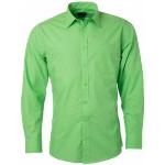 Limegröna Långärmade Långärmade skjortor för Herrar 