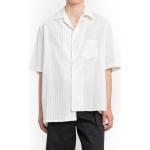 Vita Kortärmade Kortärmade skjortor Asymmetriska i Bomull för Herrar 
