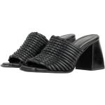 Sommar Svarta Slip in-sandaler i Läder för Damer 