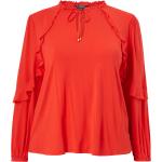 Orange Långärmade T-shirts stora storlekar med volang från Ralph Lauren Lauren på rea i Storlek 3 XL i Viskos för Damer 