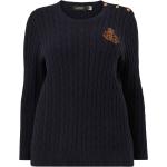 Mörkblåa Kabelstickade tröjor från Ralph Lauren Lauren i Storlek 6 XL för Damer 