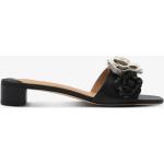 Blommiga Svarta Sandaletter från Ralph Lauren Lauren i storlek 36 med Klackhöjd 3cm till 5cm i Läder för Damer 