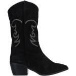 Svarta Ankle-boots från Le Pepite i storlek 35 med spetsig tå i Mocka för Damer 