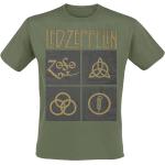 Led Zeppelin T-shirt - Green Symbols - XL XXL - för Herr - oliv