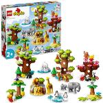 LEGO 10975 DUPLO Världens vilda djur Leksaksdjur inkl. en Panda och ett Lejon, Leksak för arn, Pedagogiska leksaker för barn över 2 år