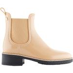 Veganska Beige Chelsea-boots från Lemon Jelly i storlek 14 med Klackhöjd 3cm till 5cm i PVC för Damer 