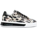Leopard-mönstrade Skinnsneakers från Roberto Cavalli på rea i storlek 36 med Snörning med rundad tå i Kalvskinn för Damer 