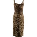 Leopard-mönstrade Svarta Ärmlösa Sidenklänningar från Dolce & Gabbana i Storlek 3 XL med Fyrkantsringning för Damer 
