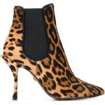 Leopard-mönstrade Bruna Skinnstövlar från Dolce & Gabbana på rea i storlek 38,5 med Stilettklack med spetsig tå i Läder för Damer 