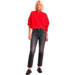 Röda High waisted jeans på rea i Storlek XXS för Damer 