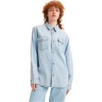 Western Blåa Långärmade Långärmade blusar på rea i Storlek XL i Denim för Damer 