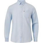 Ljusblåa Långärmade Långärmade skjortor på rea i Storlek XL med Button down i Bomull 