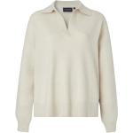 Off white Långärmade Ribbstickade tröjor på rea i Storlek XL i Merino för Damer 