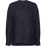 Marinblåa Långärmade Långärmade blusar från Esprit Collection i Storlek XS för Damer 