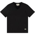 Svarta Kortärmade Kortärmade T-shirts från Gucci i Storlek S med V-ringning i Linne för Damer 