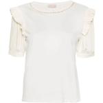 Vita Kortärmade T-shirts med volang från Liu Jo i Jerseytyg för Damer 