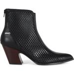 Ekologiska Svarta Fodrade boots från Liu Jo med Klackhöjd 7cm till 9cm i Läder för Damer 