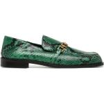 Ormmönstrade Smaragdgröna Loafers från Manu Atelier på rea i storlek 36 med Slip-on med Fyrkantig tå i Läder för Damer 