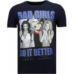 Local Fanatic Bad Girls Popeye Rhinestone - Herr T shirt - 13-6210N Blue, Herr