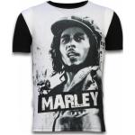 Local Fanatic Bob Marley Black And White - Herr t shirt - 11-6254Z Black, Herr