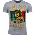 Gråa Kortärmade Bob Marley Kortärmade T-shirts från Local Fanatic på rea i Bomull för Herrar 