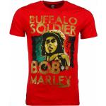 Röda Kortärmade Bob Marley Kortärmade T-shirts från Local Fanatic på rea i Bomull för Herrar 