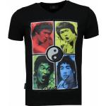 Local Fanatic Bruce Lee Ying Yang - Man T Shirt - 2315Z Black, Herr