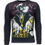 Local Fanatic Casino Popeye Sweater - Tryck På Tröja - 5794G Gray, Herr