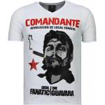 Local Fanatic Che Guevara Comandante Rhinestone - Herr T-shirt - 5781W White, Herr