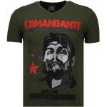 Local Fanatic Che Guevara Comandante Rhinestone - T Shirt Herr - 5781G Green, Herr