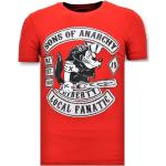 Vår Röda Sons of Anarchy T-shirts med tryck med strass i Storlek XXL i Bomull för Herrar 