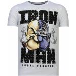 Local Fanatic Iron Man Popeye Rhinestone - Herr T-shirt - 13-6214W White, Herr