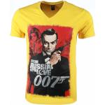 Local Fanatic James Bond From Russia 007 - Man T Shirt - 54001Ge Yellow, Herr