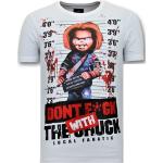 Local Fanatic Herr T-shirt med Tryck - Arg Blodig Chucky White, Herr