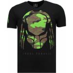 Svarta Predator Kortärmade T-shirts med glitter från Local Fanatic på rea i Storlek XL i Bomull för Herrar 