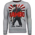 Local Fanatic Rambo Rhinestone Sweater - Man Tröja - 5910A Gray, Herr