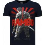 Local Fanatic Rambo Shine Rhinestone - Man T Shirt - 5769B Blue, Herr