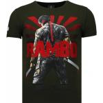 Gröna Rambo Kortärmade T-shirts med glitter från Local Fanatic på rea i Storlek XL i Bomull för Herrar 
