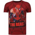 Röda Långärmade Spiderman Långärmade T-shirts från Local Fanatic på rea i Storlek XXL i Bomull för Herrar 