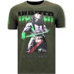 Vår Gröna Predator T-shirts med tryck med strass från Local Fanatic på rea i Storlek XL i Bomull för Herrar 