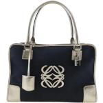Vintage Hållbara Marinblåa Handväskor från Loewe på rea i Canvas för Damer 