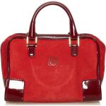 Vintage Hållbara Röda Handväskor i skinn i Mocka för Damer 