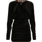 Casual Knälånga Svarta Draperade klänningar från Dolce & Gabbana i Storlek 3 XL i Sammet för Damer 