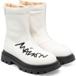 Vita Ankle-boots på rea i storlek 32 med rundad tå i Kalvskinn för Flickor 