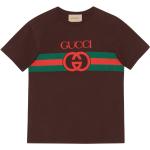Kastanjebruna Kortärmade Kortärmade T-shirts från Gucci för Herrar 