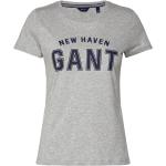 Gråa Kortärmade Kortärmade T-shirts från Gant på rea för Damer 