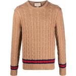 Bruna Långärmade Kabelstickade tröjor från Gucci i Storlek XL för Herrar 
