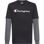 Svarta Långärmade Tränings t-shirts från Champion 