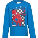 Blåa Spiderman Långärmade T-shirts för barn i Storlek 98 