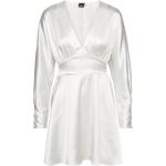 Vita Långärmade V-ringade klänningar från Gina Tricot i Storlek S med V-ringning i Satin för Damer 